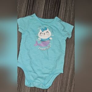 Baby Girls 0-3m Kitty Mermaid Bodysuit Onesie One Piece 0/3m